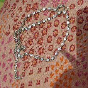 GORGEOUS WEDDING FLOWER GIRL DIAMONELLE 15" TENNIS NECKLACE 💎